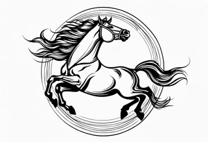 mustang jumping through hoop tattoo idea