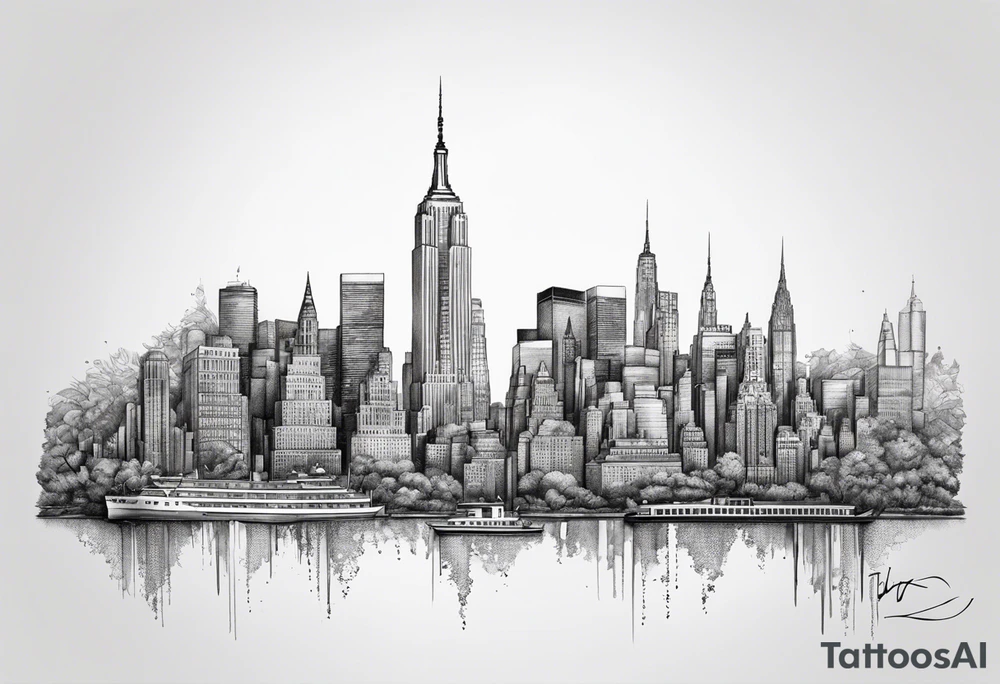 New York City skyline tattoo idea