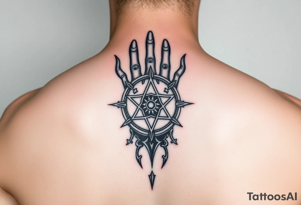 Cybersigilism hand tattoo of lucifer's sigil tattoo idea