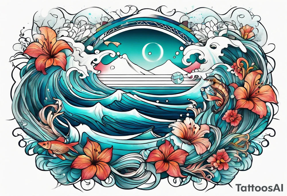 rough ocean tattoo idea