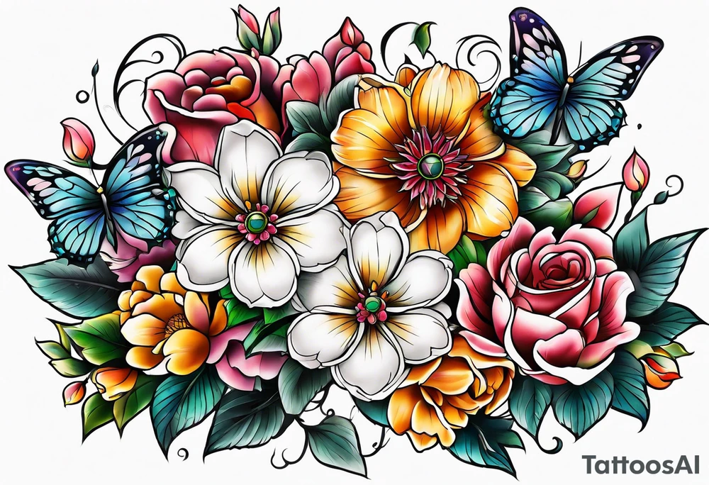 Flower chest piece tattoo idea