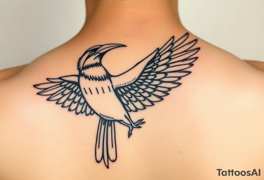 gambar burung rangkong gading kalimantan bertengger di lingkaran anyaman rotan bermotif dayak tattoo idea