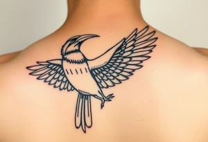 gambar burung rangkong gading kalimantan bertengger di lingkaran anyaman rotan bermotif dayak tattoo idea