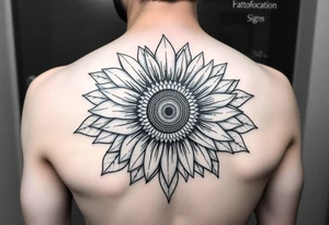 Sunflower with gears tattoo idea