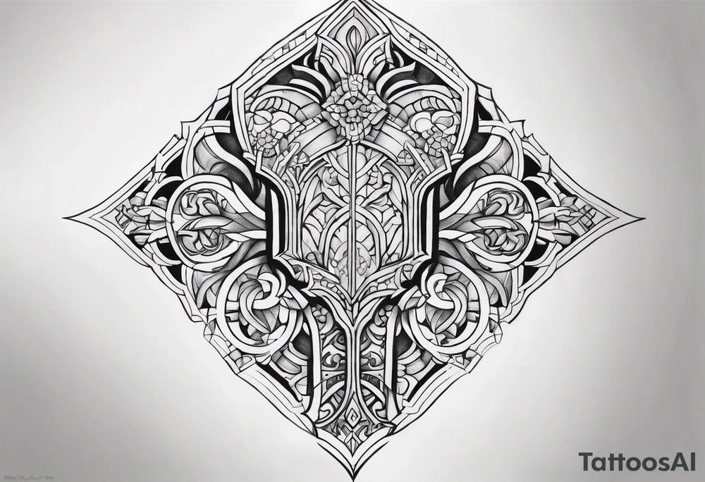 Cletic shin armor tattoo idea