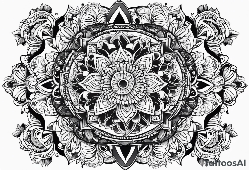 mandala with lace tattoo idea
