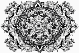 mandala with lace tattoo idea