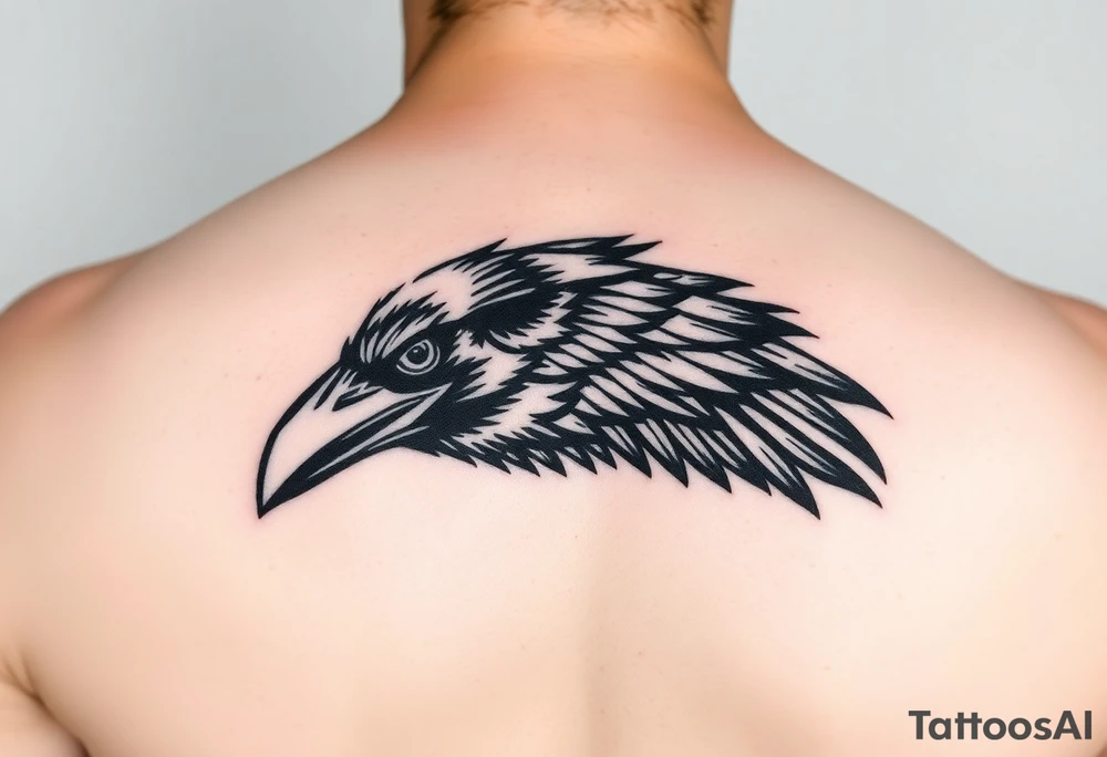 realistic raven tattoo idea