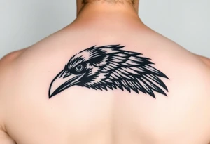realistic raven tattoo idea