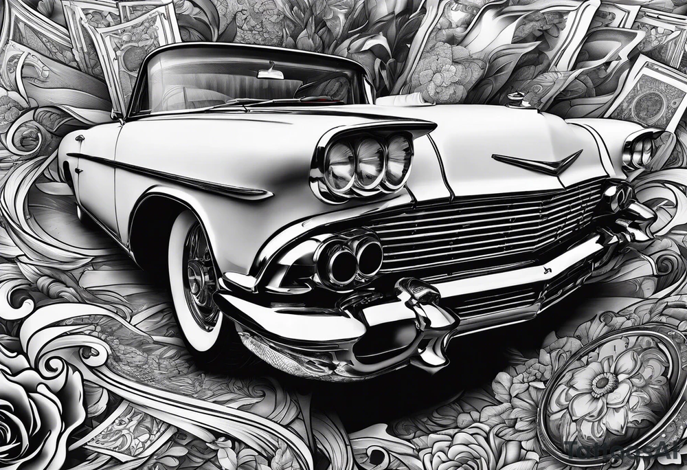 Rich life, car meets, all mixed together tattoo idea