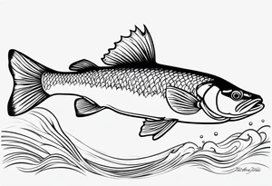 outline walleye simple small no scales tattoo idea