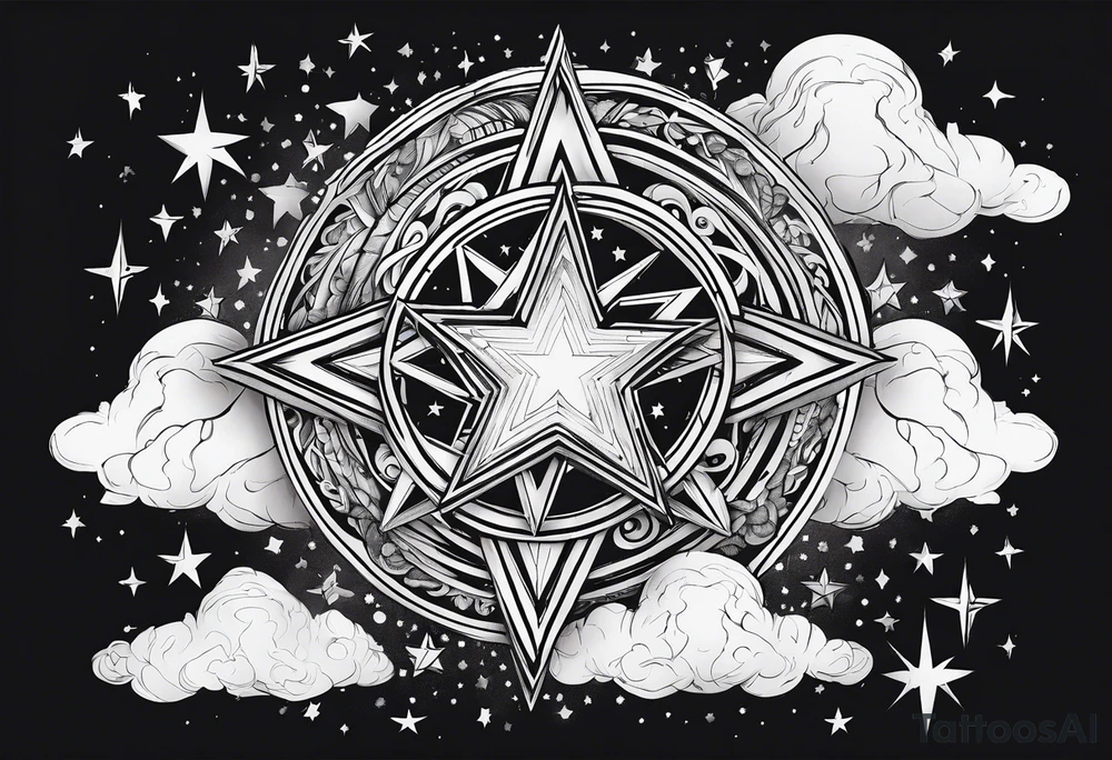 stars, clouds, tattoo idea