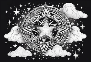 stars, clouds, tattoo idea