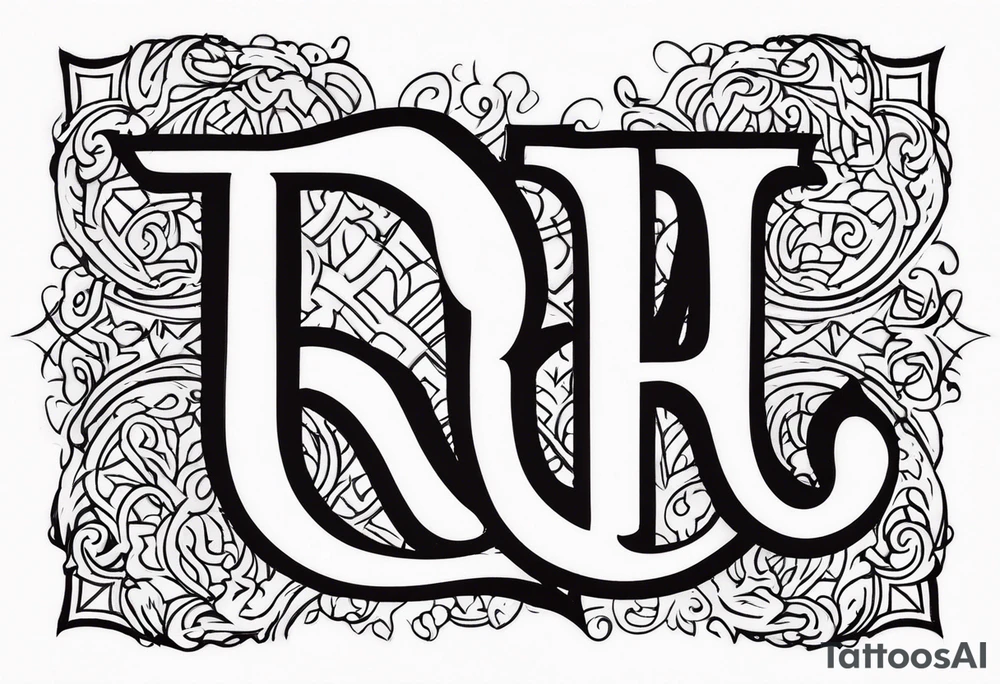 initials JMWE and a larger R tattoo idea