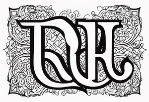 initials JMWE and a larger R tattoo idea