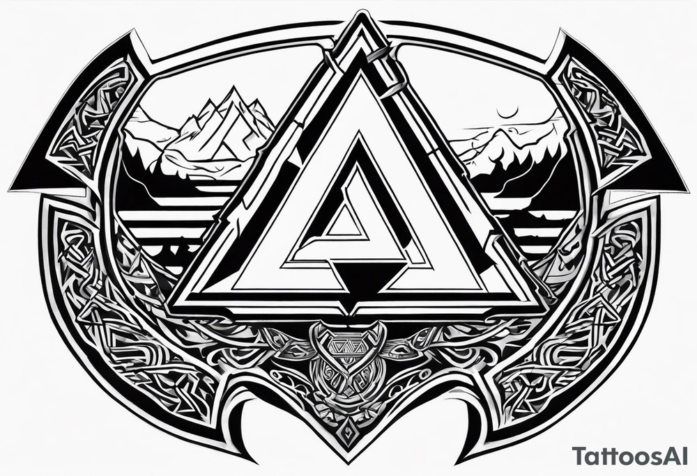 Valhalla shield valknut sword tattoo idea