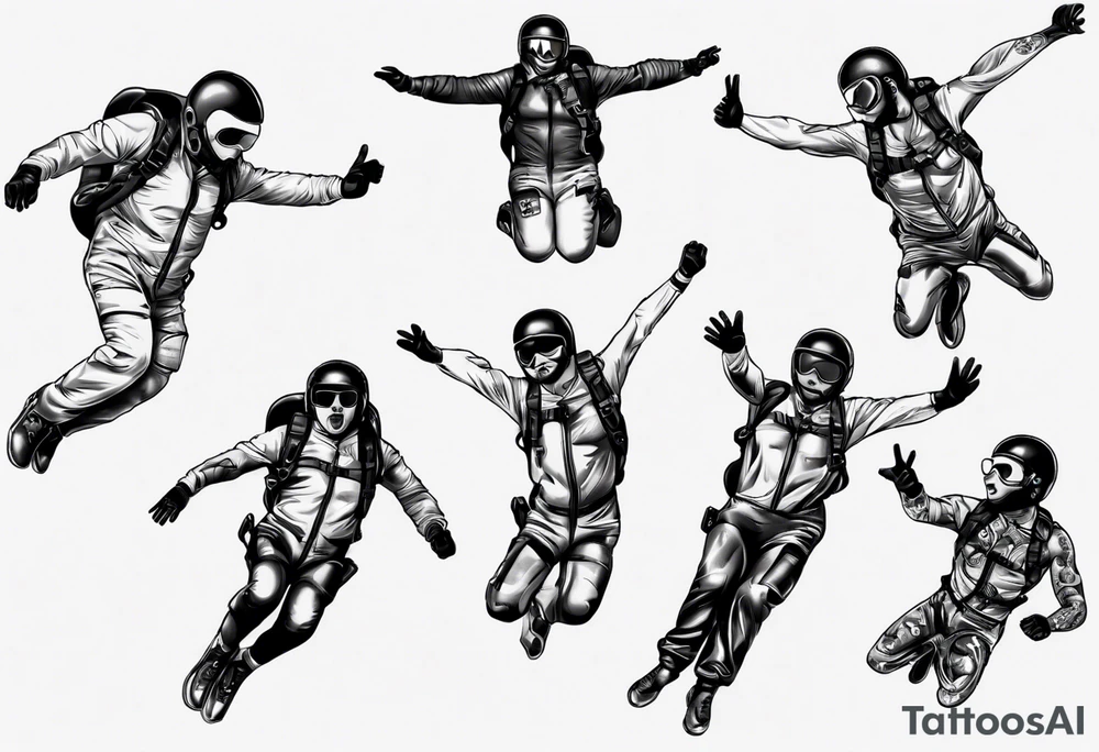 skydiving, shooting guns tattoo idea