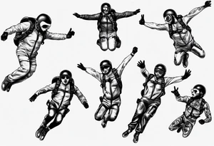 skydiving, shooting guns tattoo idea
