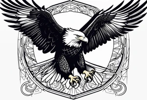 eagle in flight holding a faces tattoo idea