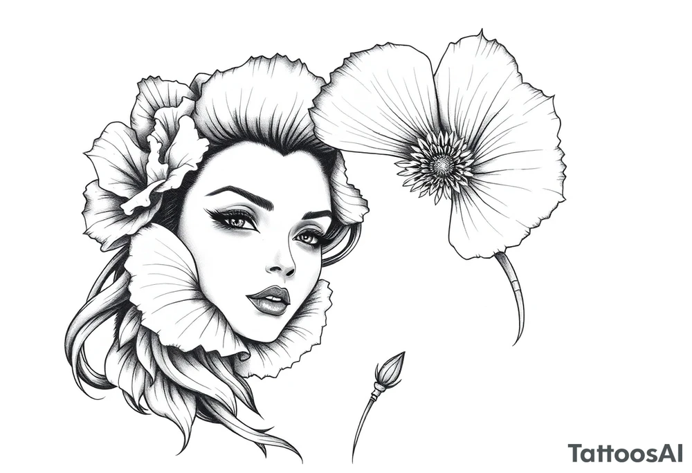 Violet and poppy tried together tattoo idea