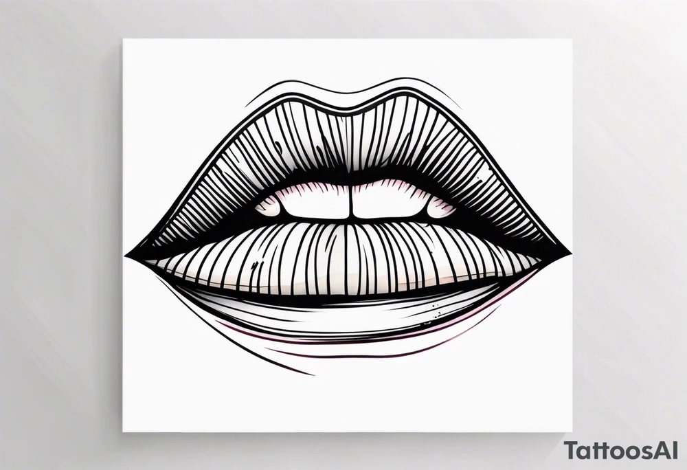 Sexy female lips tattoo idea