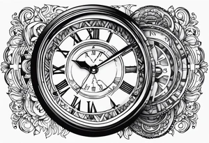watch face with date of apr 8th tattoo idea
