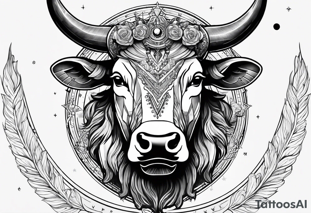 Taurus head with the planets positions on May 20th, 1989. With an arrow splitting the head tattoo idea Taurus head with the planets positions on May 20th, 1989. With an arrow splitting the head tattoo idea