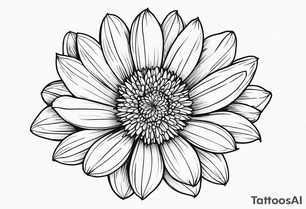 aster flower with roman numerals IX-VI-LVII tattoo idea