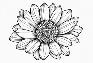 aster flower with roman numerals IX-VI-LVII tattoo idea