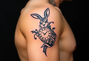 Rabbit with a Clock tattoo idea