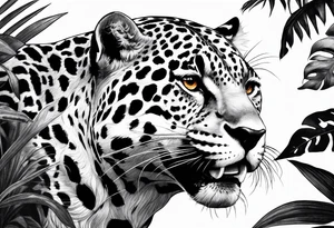 jaguar in the jungle tattoo idea