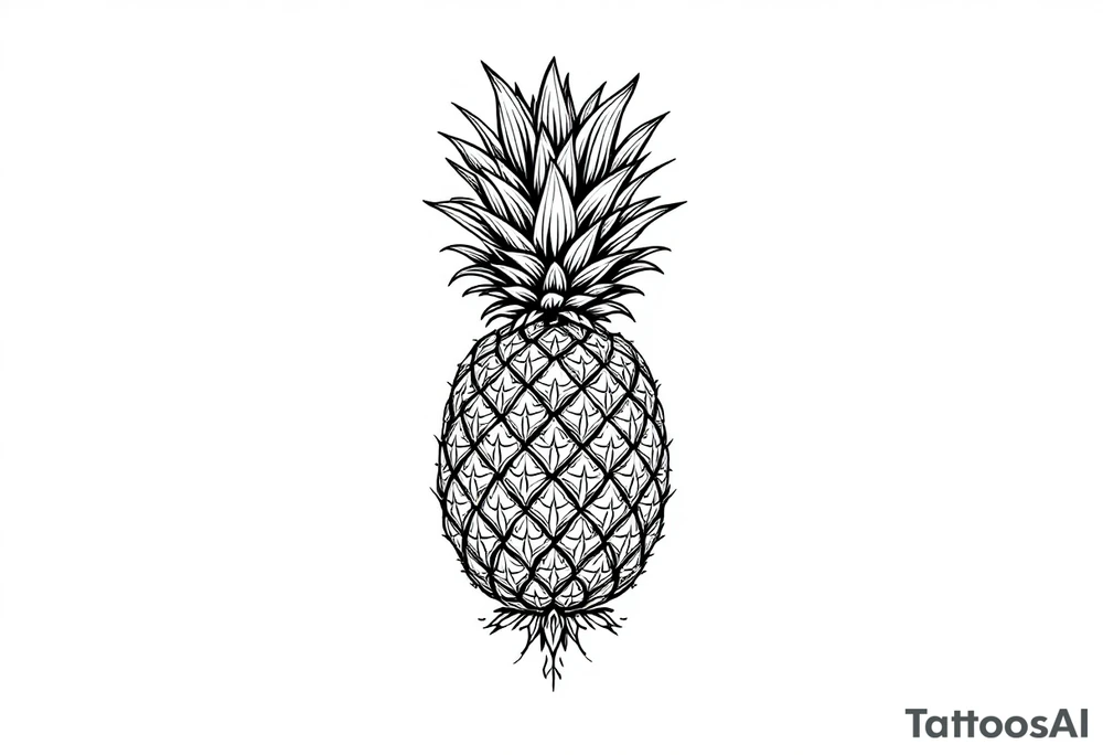 Crown pineapple vagina anus tattoo idea