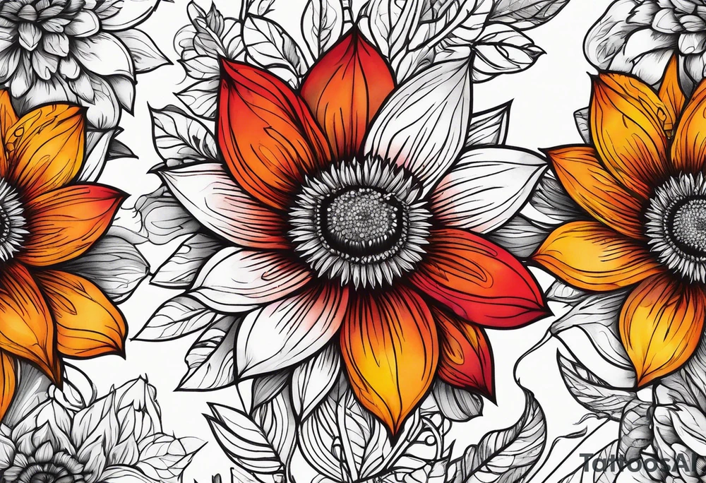 Indian blanket flower arrows tattoo idea