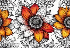 Indian blanket flower arrows tattoo idea