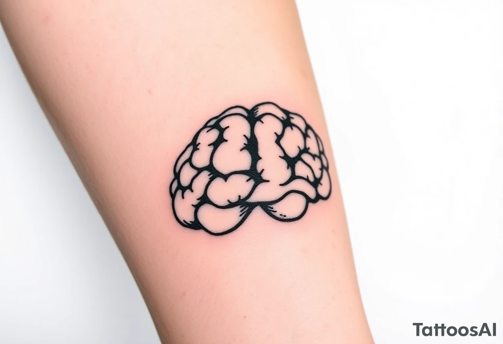 Walnut on the inside forearm that sort of looks like a brain tattoo idea