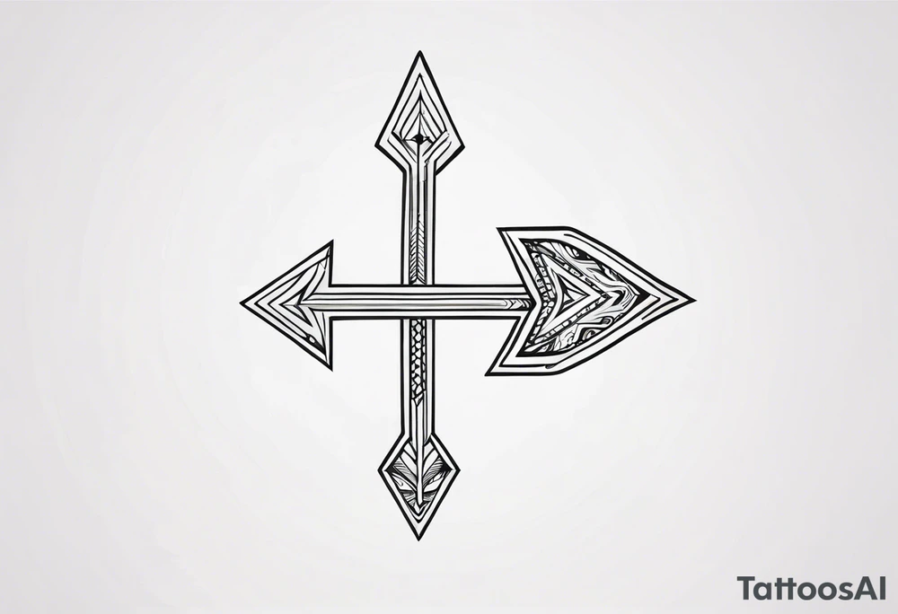 Simple Vertical Arrow tattoo idea