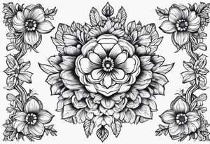 Paw print made with flowers tattoo idea