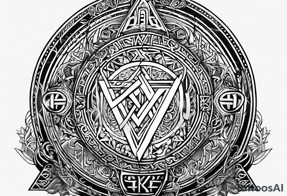 viking runes on fingers tattoo idea