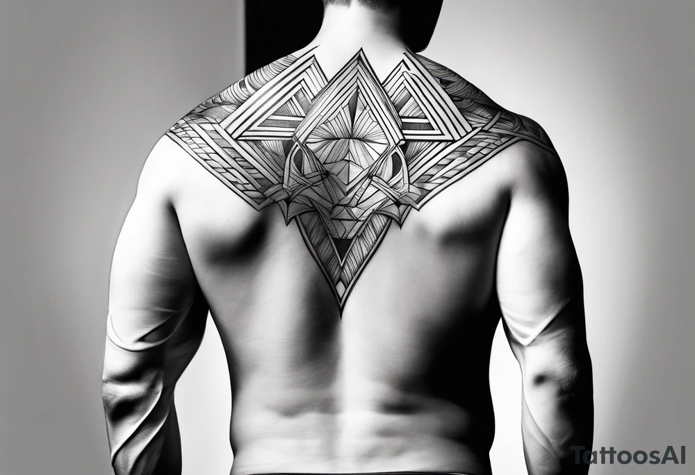 back shoulder muscle tattoo idea