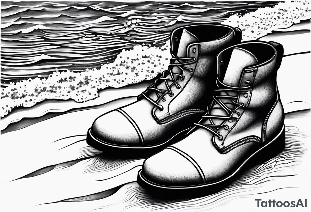 Keep it simple. One pair of timberland boots. One pair of flip flops and a cowboyhat on the Beach. tattoo idea