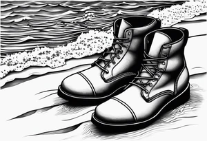 Keep it simple. One pair of timberland boots. One pair of flip flops and a cowboyhat on the Beach. tattoo idea