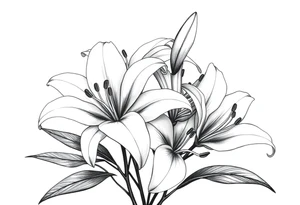 White lillies that lol like an antique etching tattoo idea