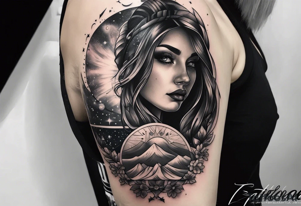 Galaxy shoulder tattoo tattoo idea