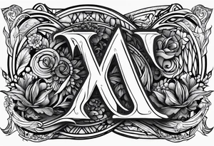 the letters A W R tattoo idea
