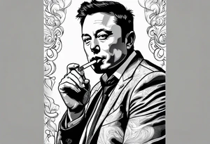 elon musk smoking cigarette tattoo idea