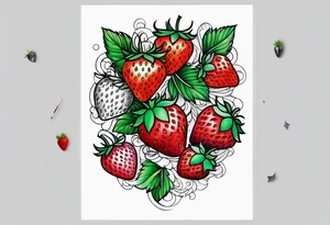 Individual Strawberry tattoo idea