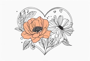 Love yourself first quote with flowers tattoo idea
