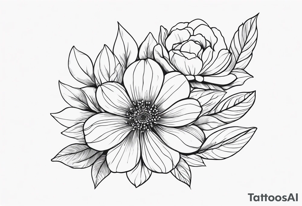 fine line, floral tattoo idea