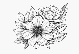 fine line, floral tattoo idea
