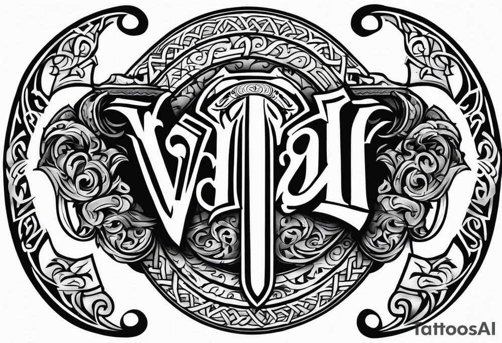 Valhalla viking 
Sword shield tattoo idea